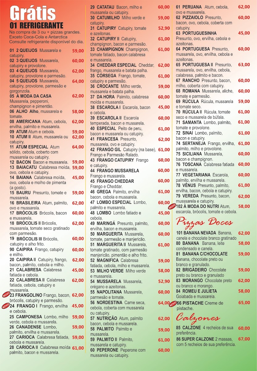 Menu Pizzaria Sinai-1