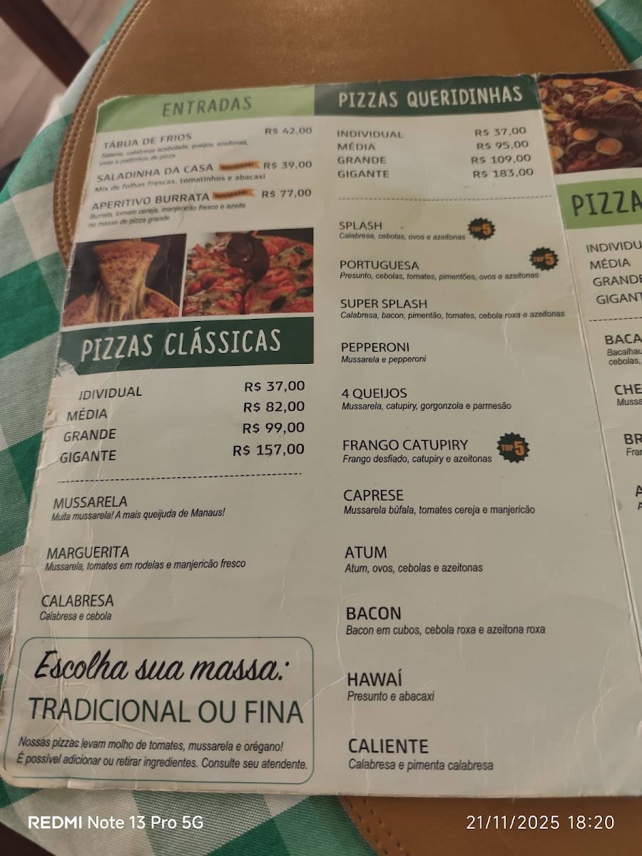 Menu Pizzaria Splash Pizza - Centro-3