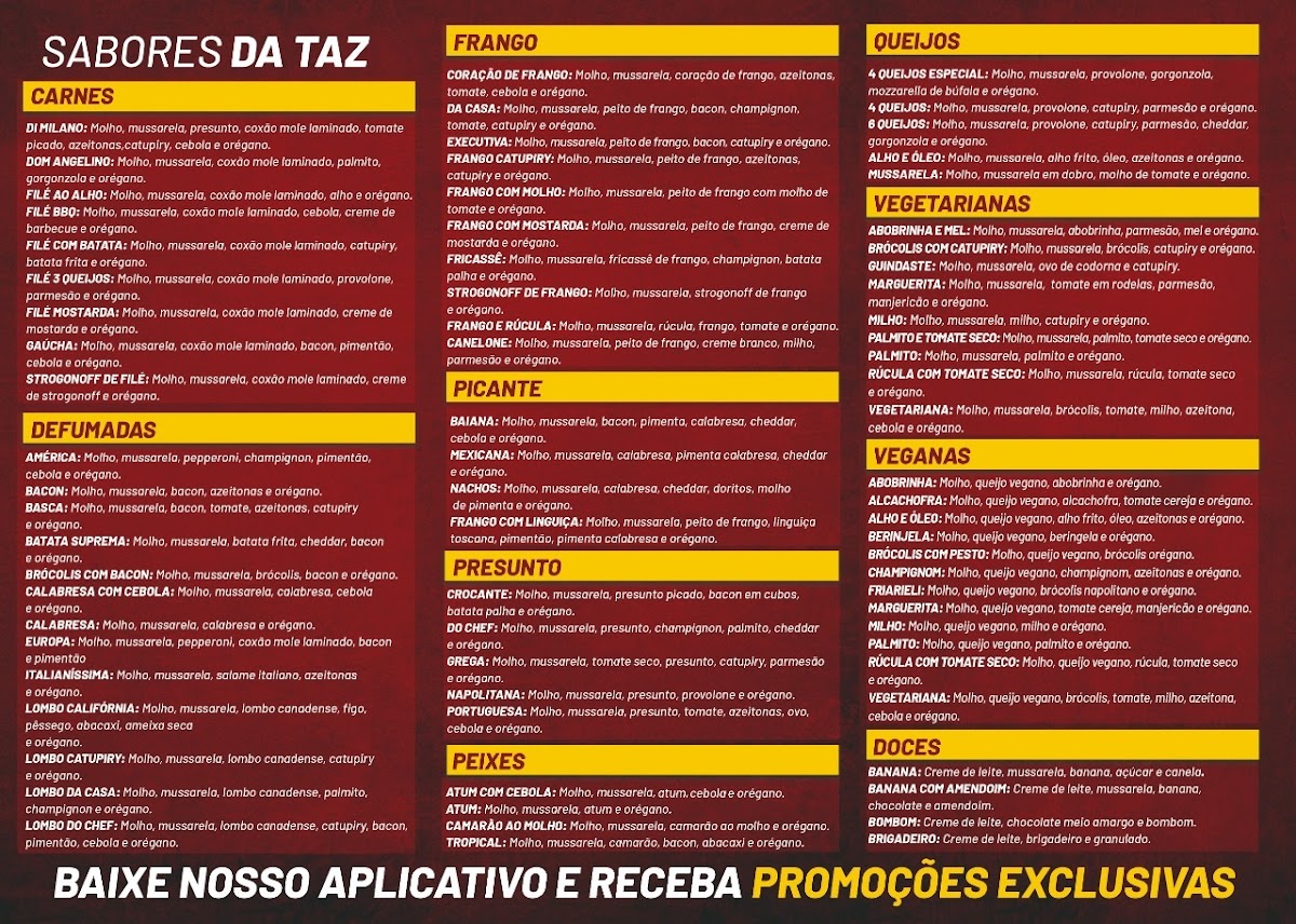 Menu Pizzaria Taz Delivery-1