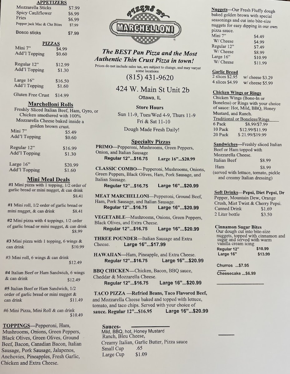 Menu Pizzas By Marchelloni-Ottawa-1