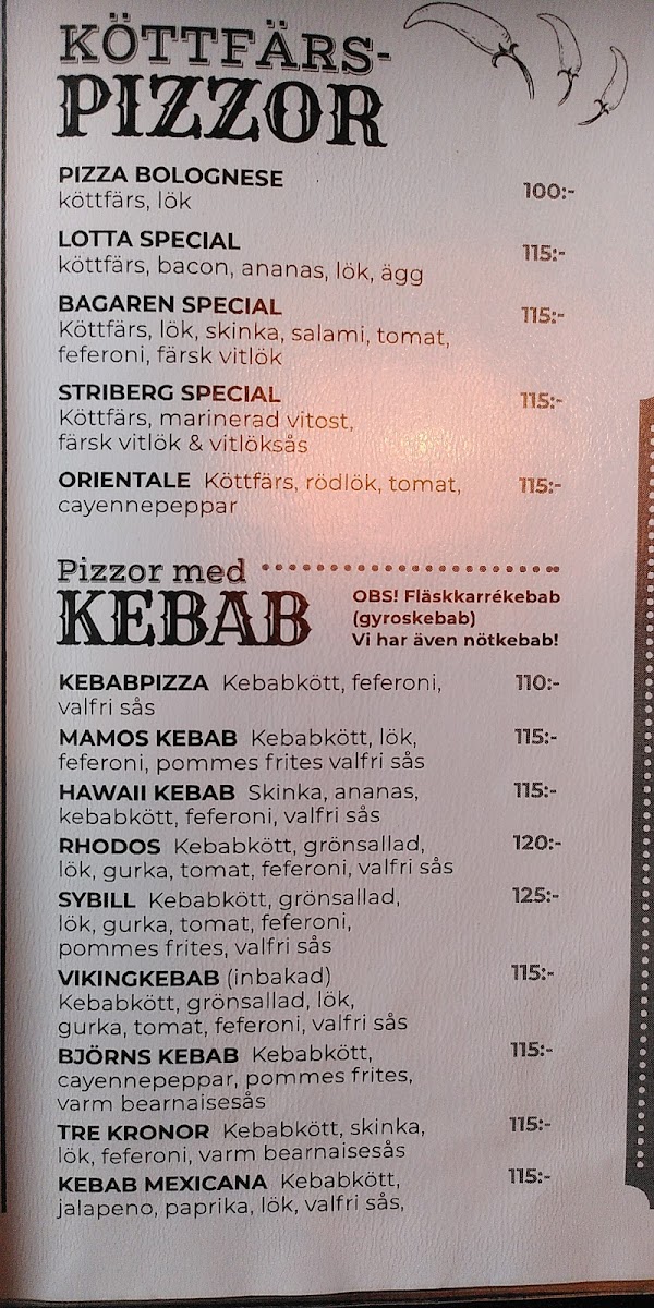 Menu Pizzasmak I Lindesberg-1