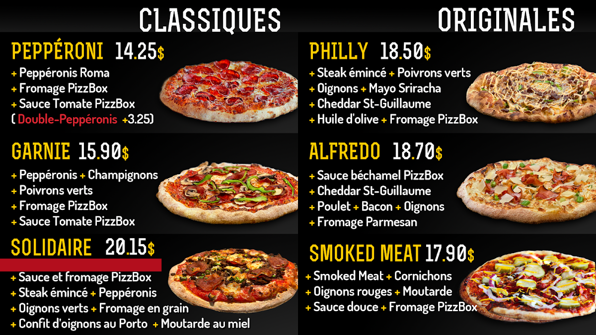 Menu Pizzbox La Boîte À Pizza St-Élie-Rockforest-1