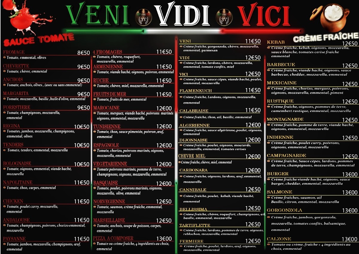Menu Pizzeria 3V Veni Vidi Vici-1