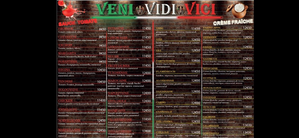 Menu Pizzeria 3V Veni Vidi Vici-2