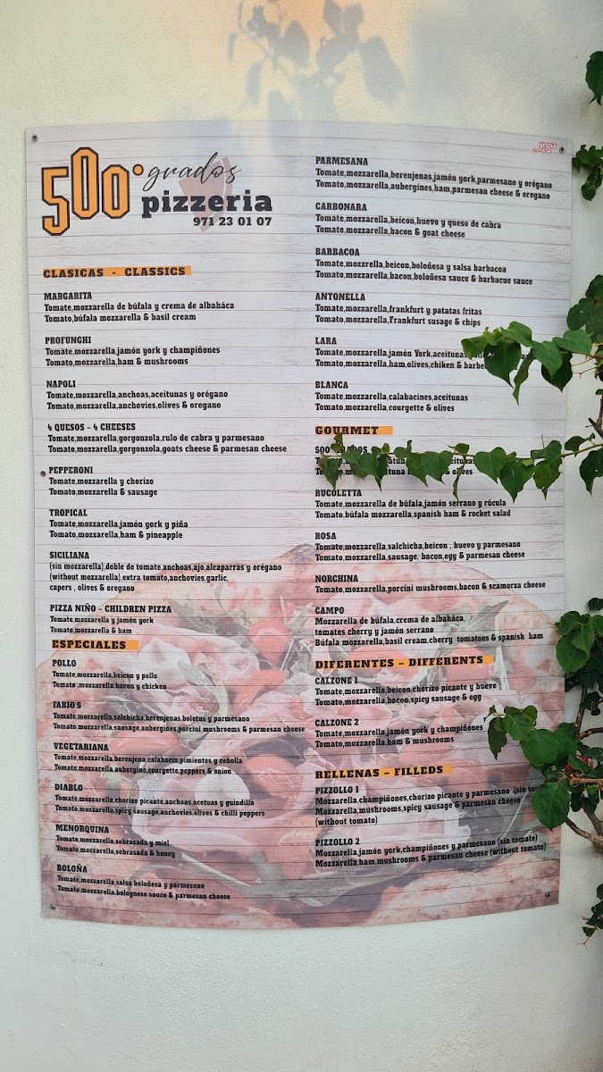 Menu Pizzeria 5000 Grados-1