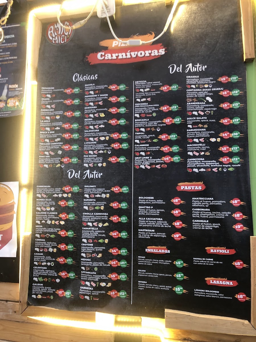 Menu Pizzería Amici Miei-10