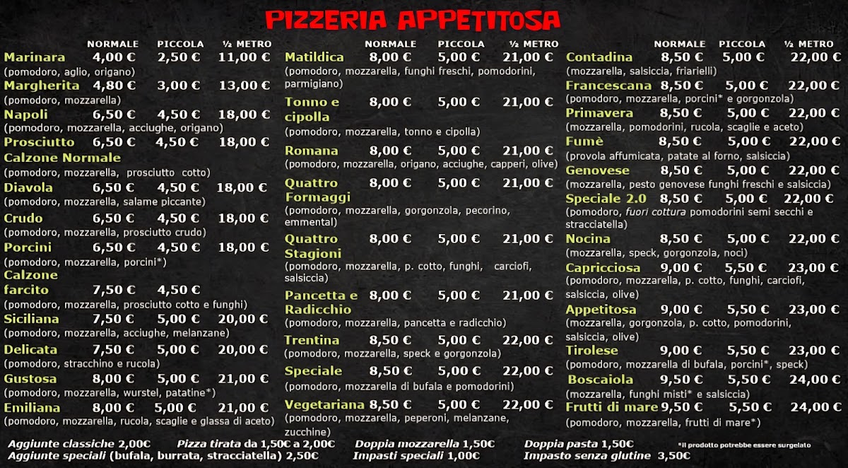 Menu Pizzeria Appetitosa-1