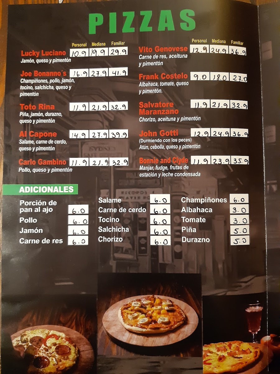 Menu Pizzería Bonannos-1