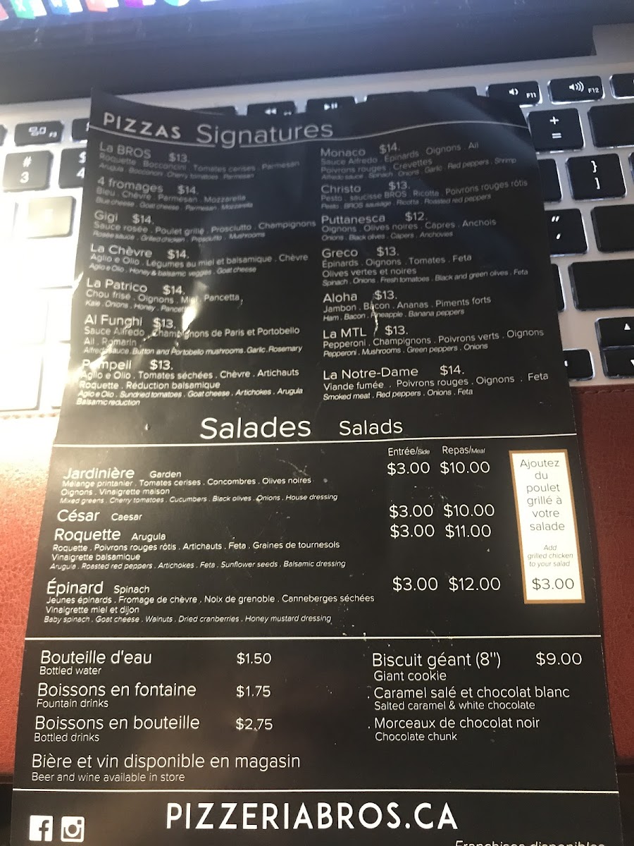 Menu Pizzeria Bros (Downtown)-6