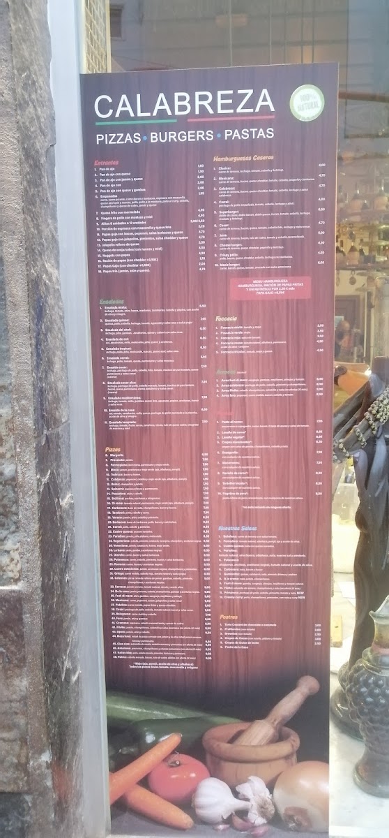 Menu Pizzería Calabreza En La Isleta - Las Palmas-3