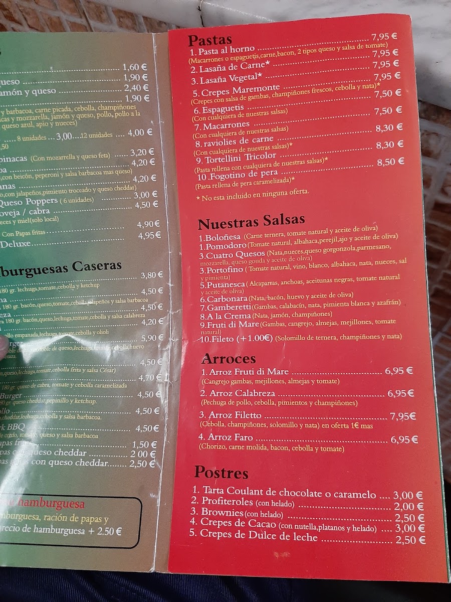 Menu Pizzería Calabreza En La Isleta - Las Palmas-4