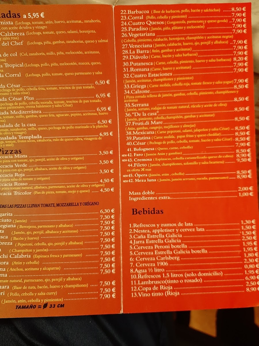 Menu Pizzería Calabreza En La Isleta - Las Palmas-8