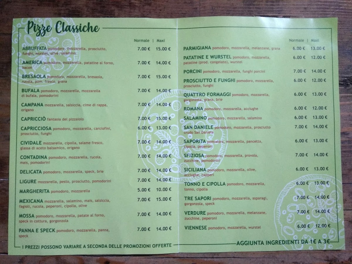 Menu Pizzeria Capriccio-1