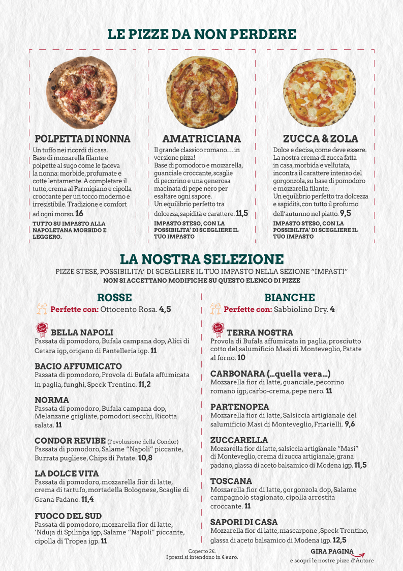 Menu Pizzeria Condor-1
