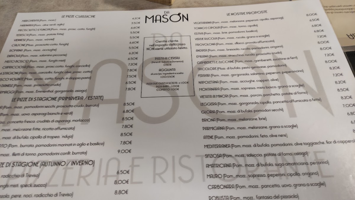 Menu Pizzeria Da Mason-8