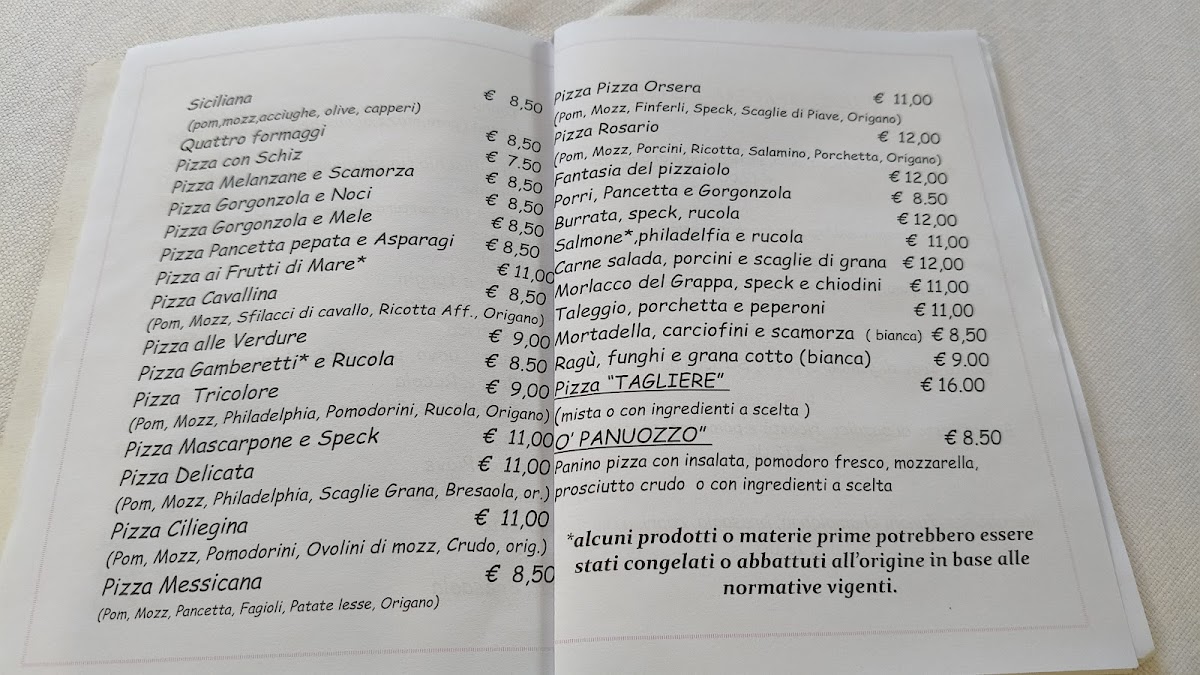 Menu Pizzeria Da Rosario Ristorante Bar Locazione Turistica-1