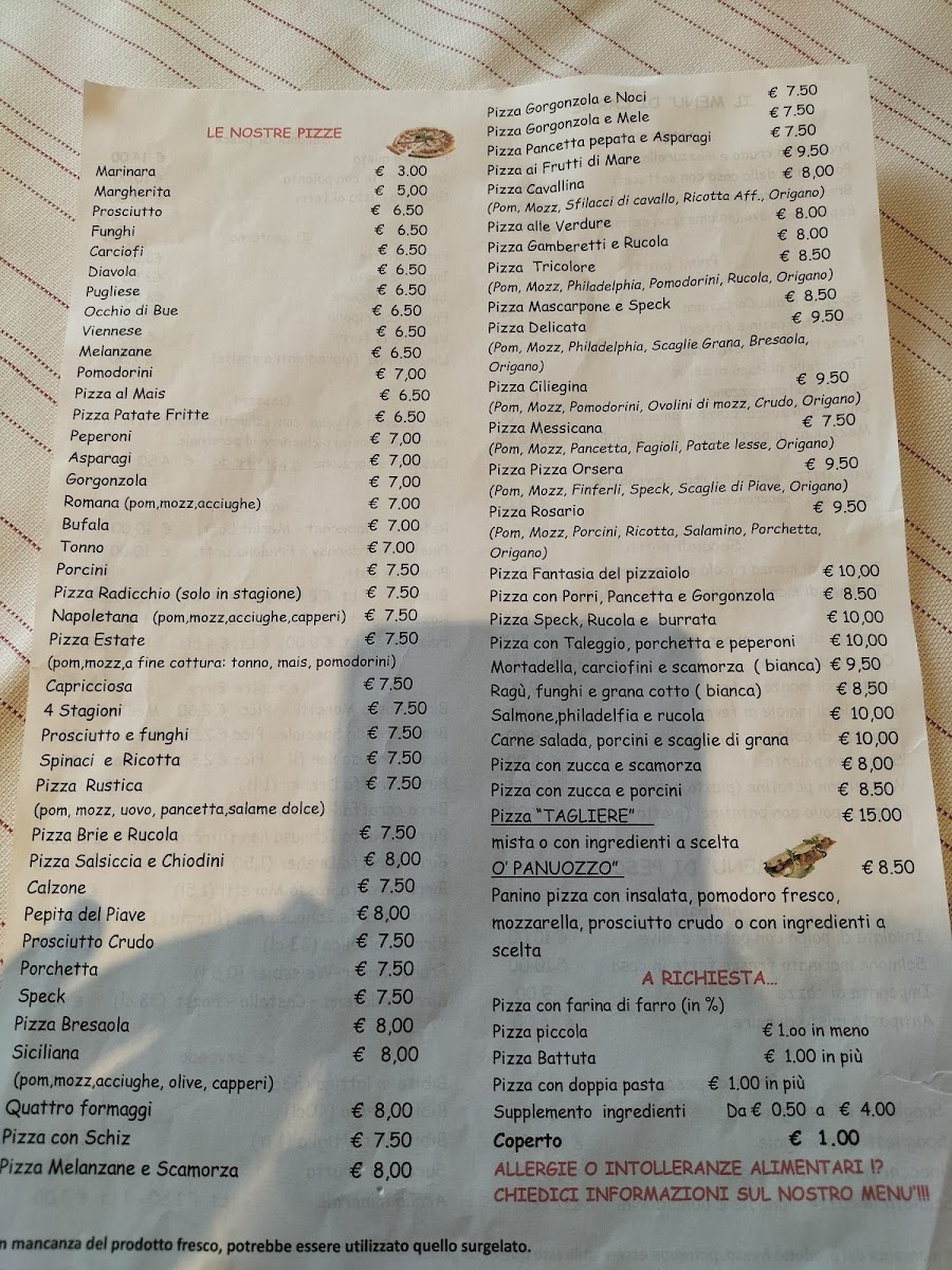 Menu Pizzeria Da Rosario Ristorante Bar Locazione Turistica-3