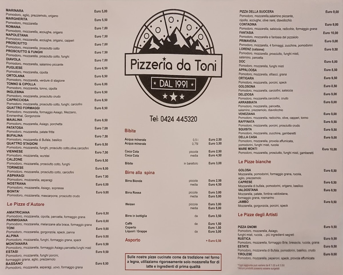 Menu Pizzeria Da Toni-2