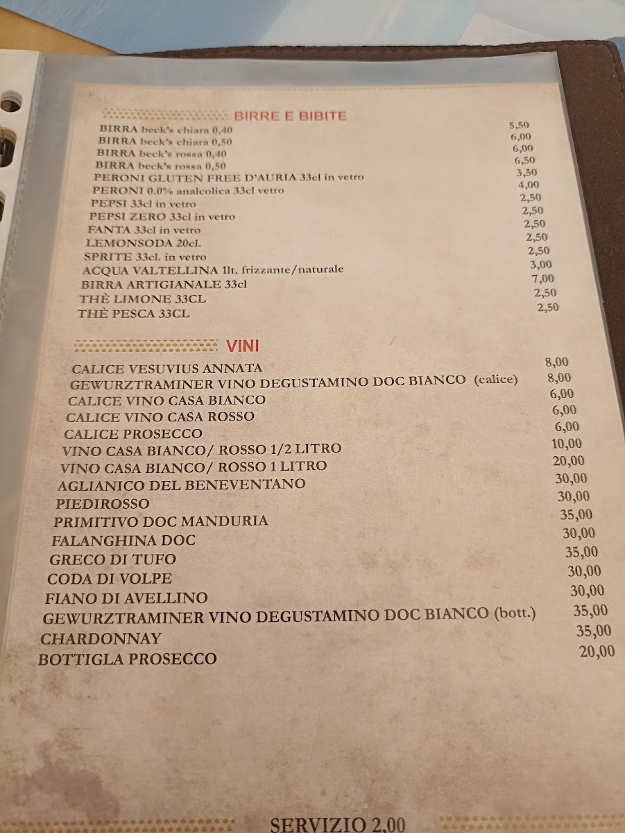 Menu Pizzeria Dal Presidente - Sede Storica-1