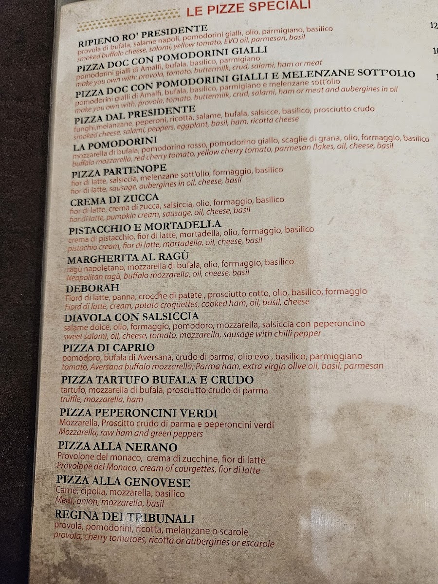 Menu Pizzeria Dal Presidente - Sede Storica-5