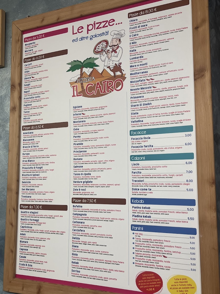 Menu Pizzeria D’Asporto Il Cairo-1