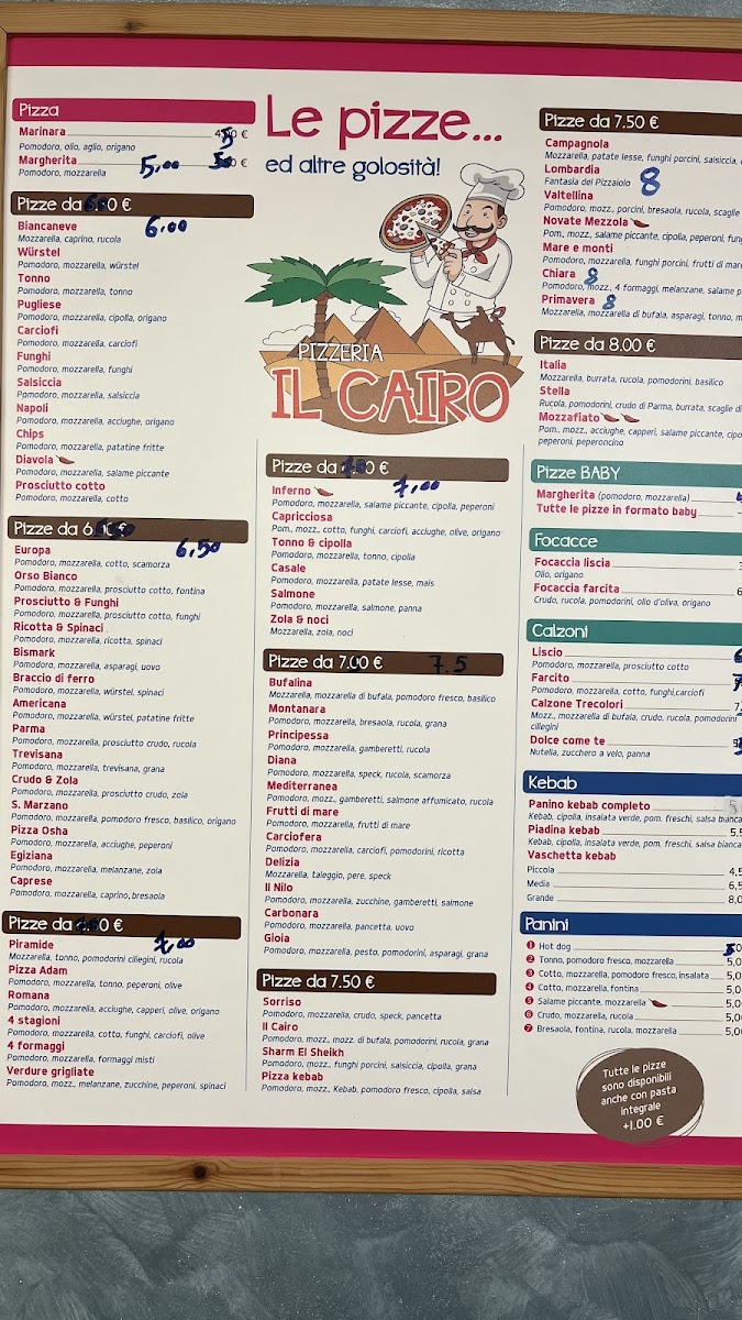 Menu Pizzeria D’Asporto Il Cairo-2
