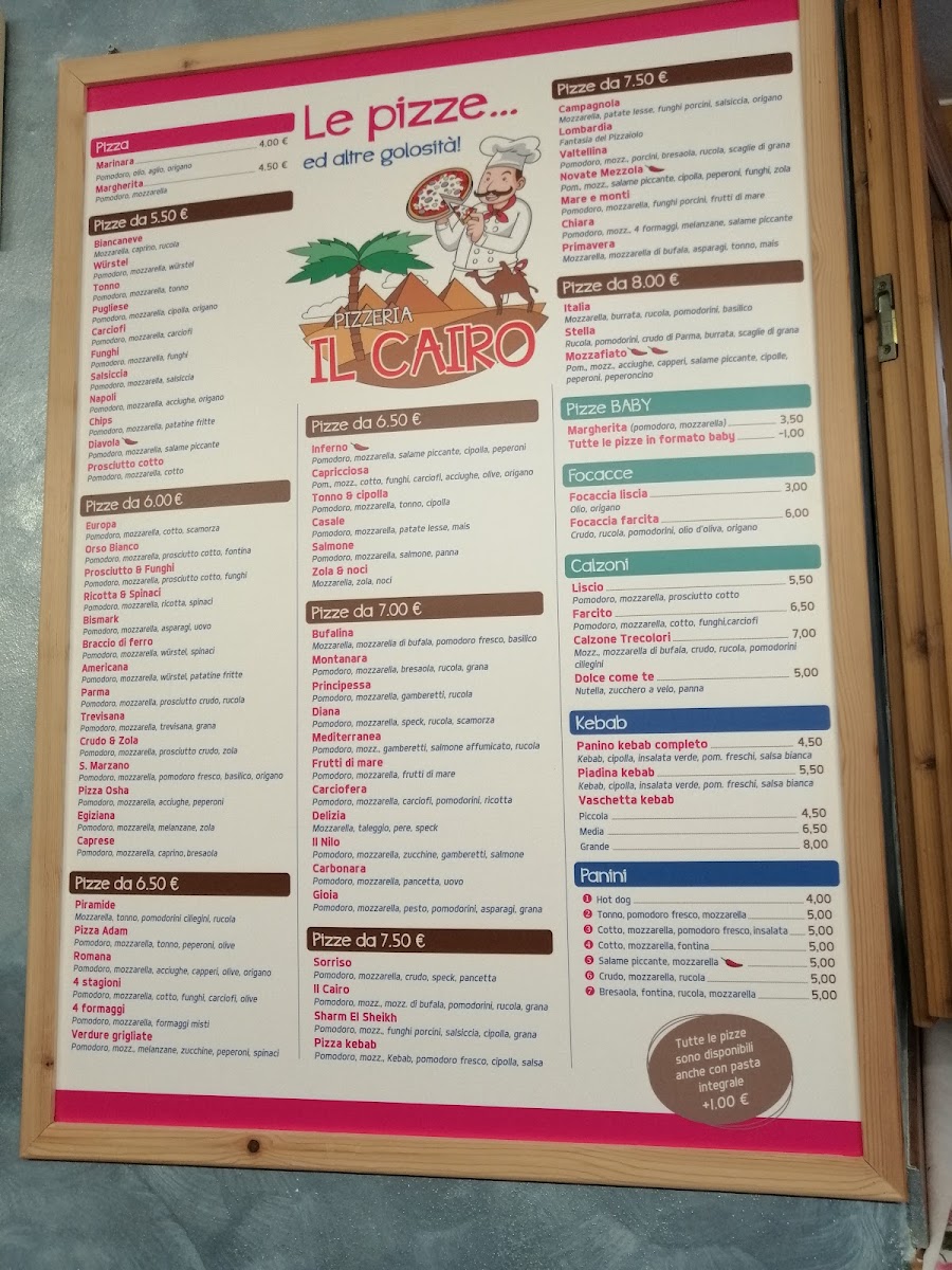 Menu Pizzeria D’Asporto Il Cairo-6