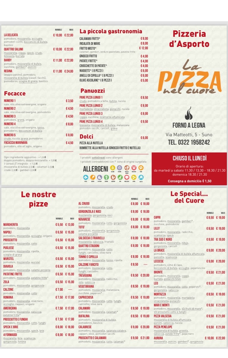 Menu Pizzeria D'asporto La Pizza Nel Cuore-1