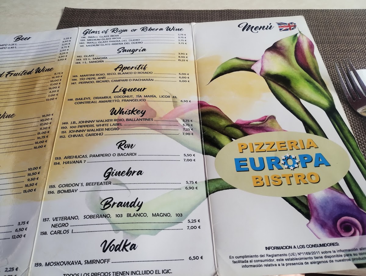 Menu Pizzeria Europa-10