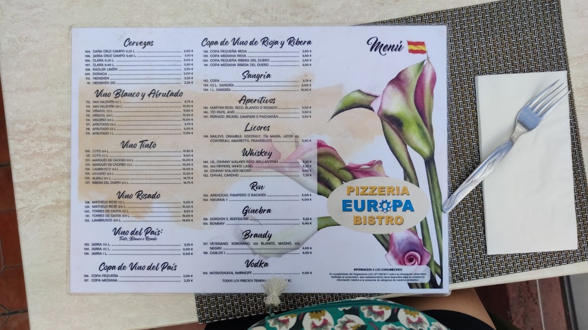 Menu Pizzeria Europa-6