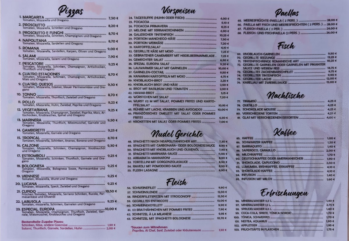 Menu Pizzeria Europa-8
