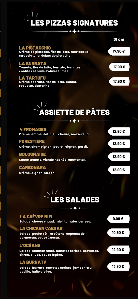 Menu Pizzeria Feu De Bois - La Boisée - Agen Sud-1
