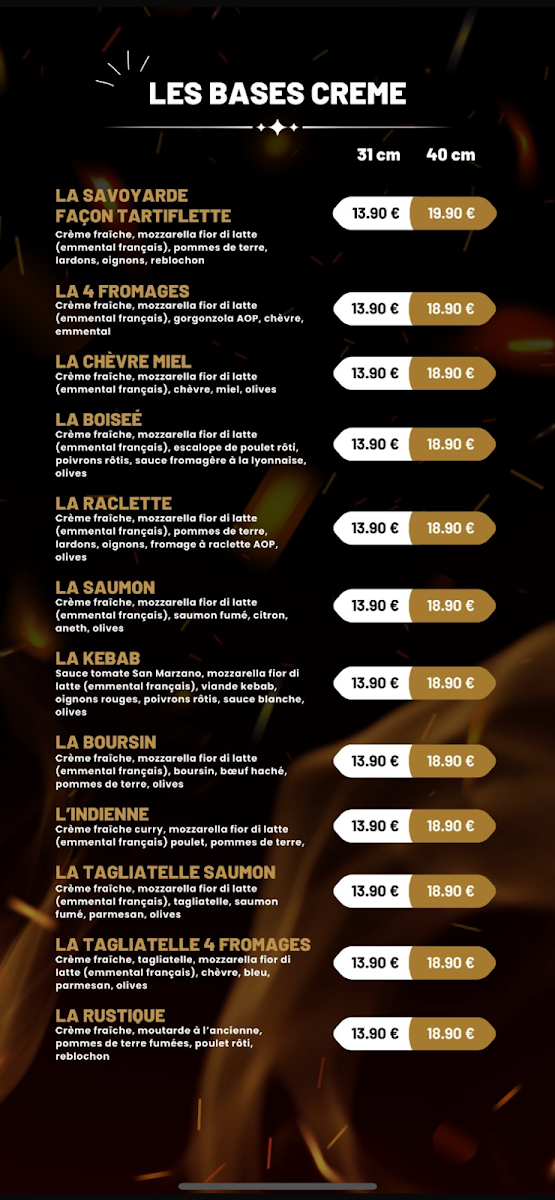 Menu Pizzeria Feu De Bois - La Boisée - Agen Sud-2