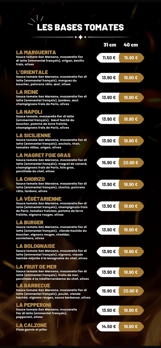 Menu Pizzeria Feu De Bois - La Boisée - Agen Sud-3