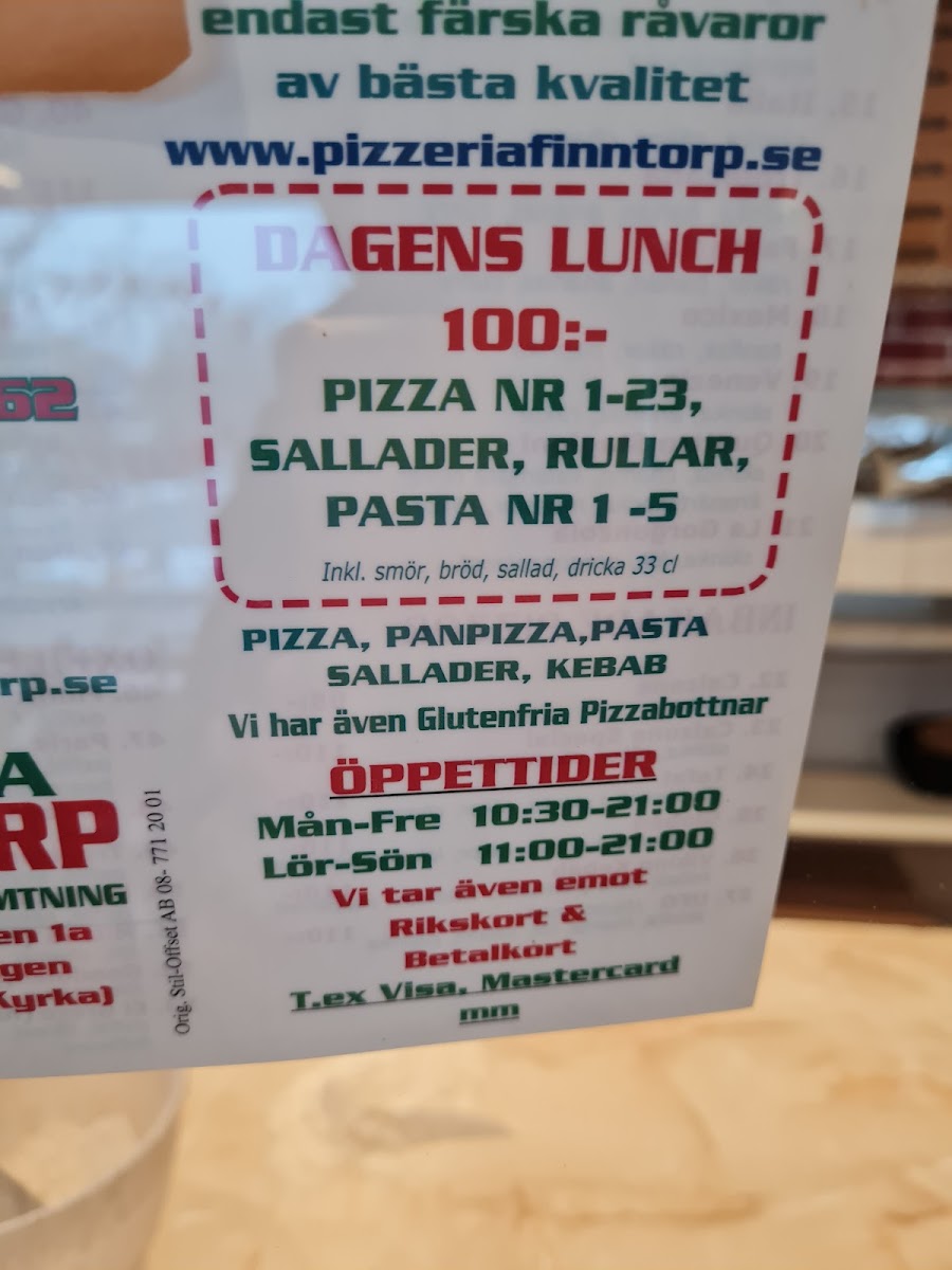 Menu Pizzeria Finntorp-1