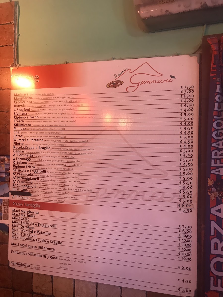 Menu Pizzeria Gennarì-1