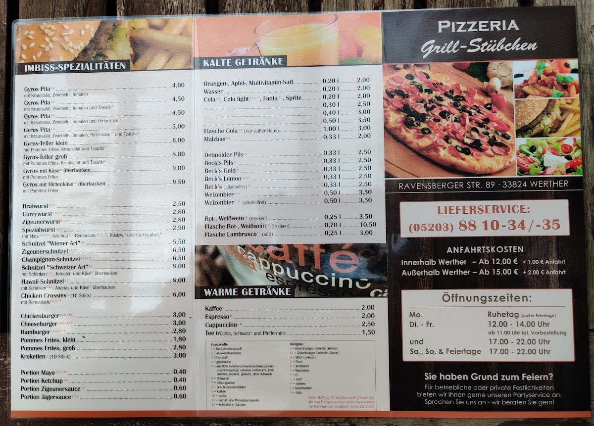 Menu Pizzeria Grillstübchen Alfano - Werther-10