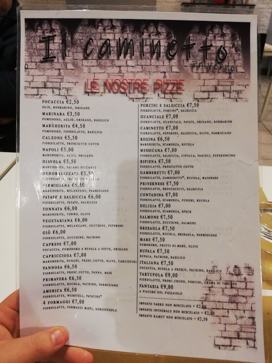 Menu Pizzeria 'il Caminetto'-1