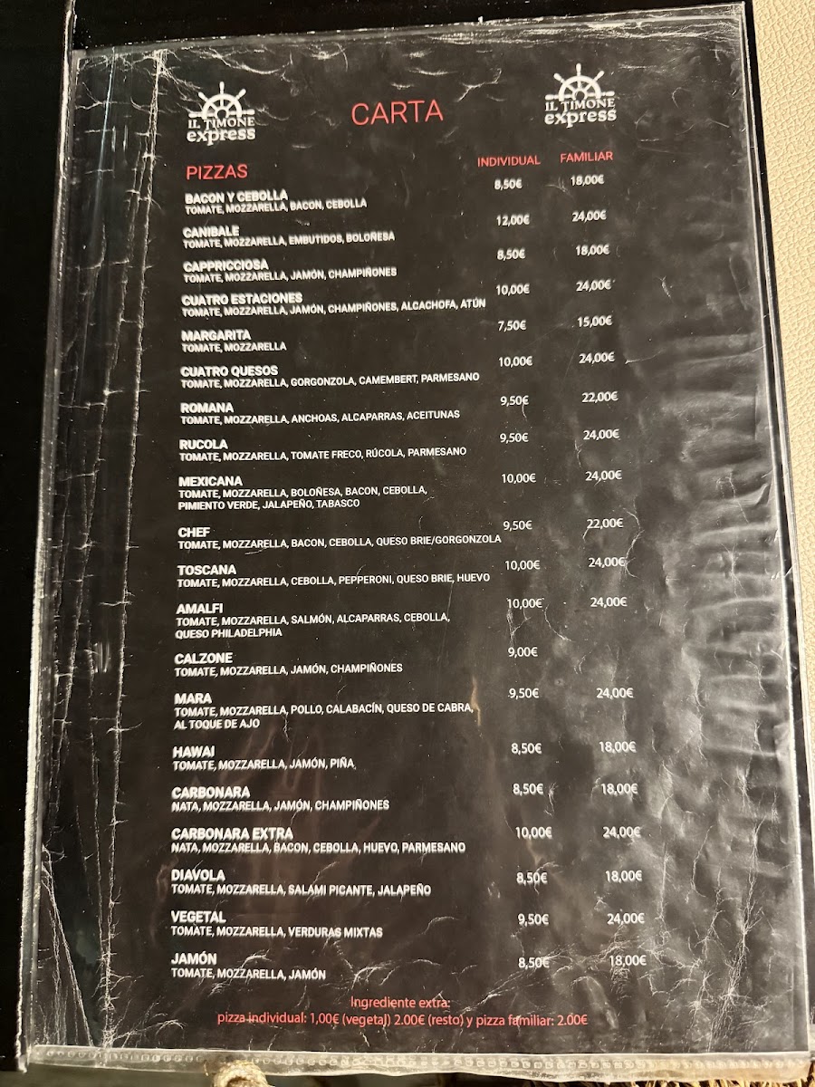 Menu Pizzería Il Timone Express-2