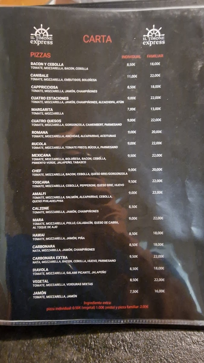 Menu Pizzería Il Timone Express-4
