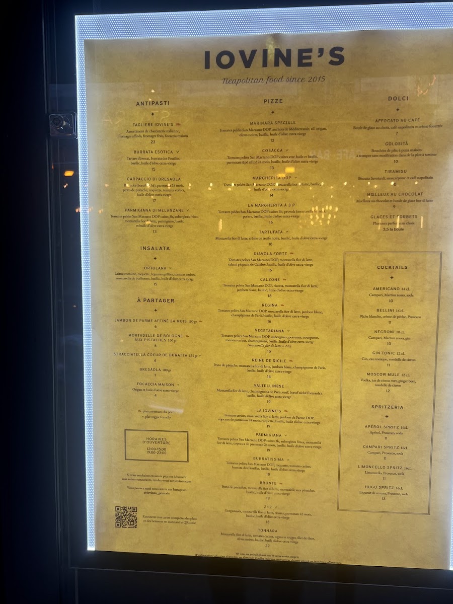 Menu Pizzeria Iovine’S Opèra-1