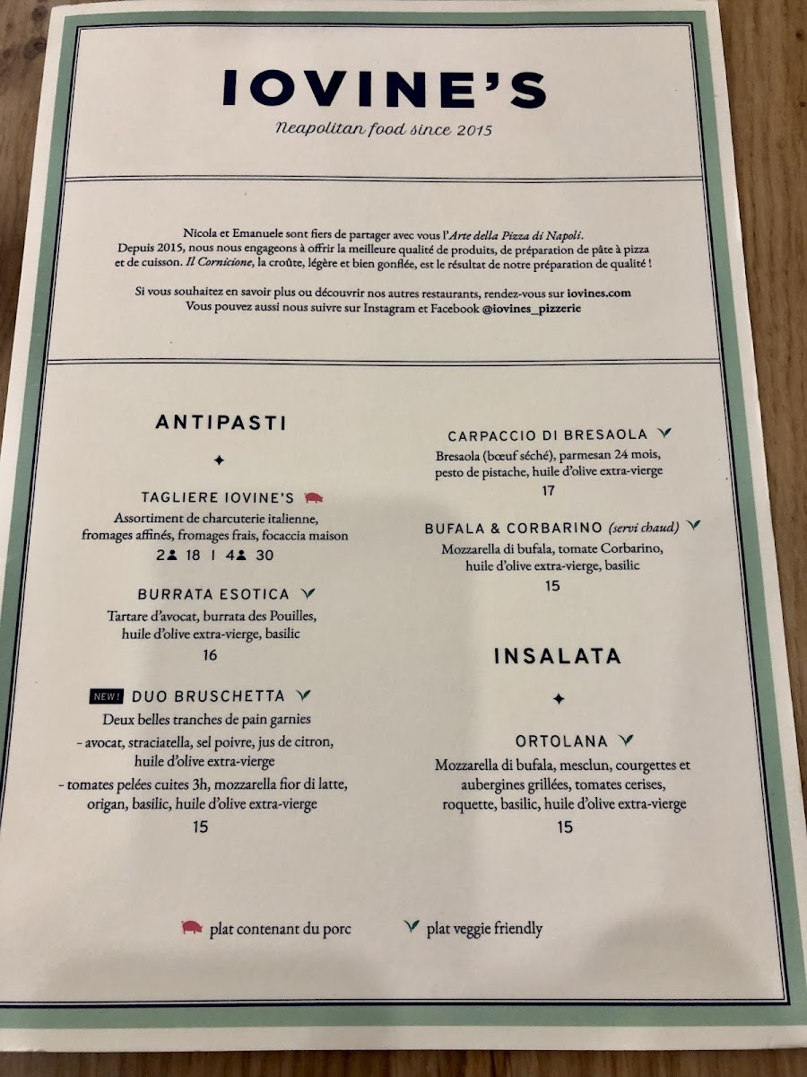 Menu Pizzeria Iovine’S Opèra-5