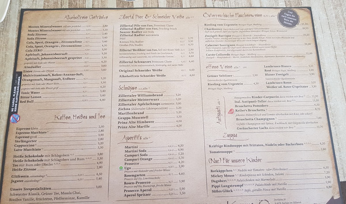 Menu Pizzeria Kruma Bar Cafe-1