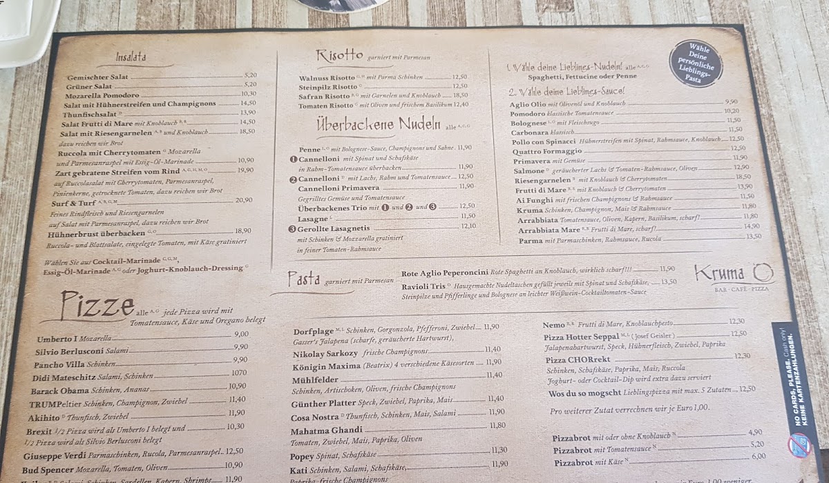Menu Pizzeria Kruma Bar Cafe-2