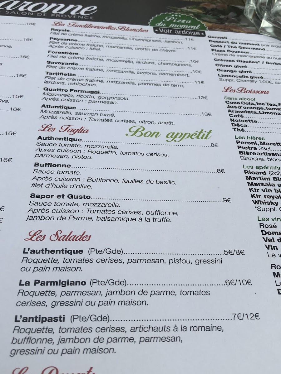 Menu Pizzeria La Baronne-2