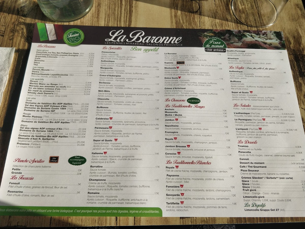 Menu Pizzeria La Baronne-5