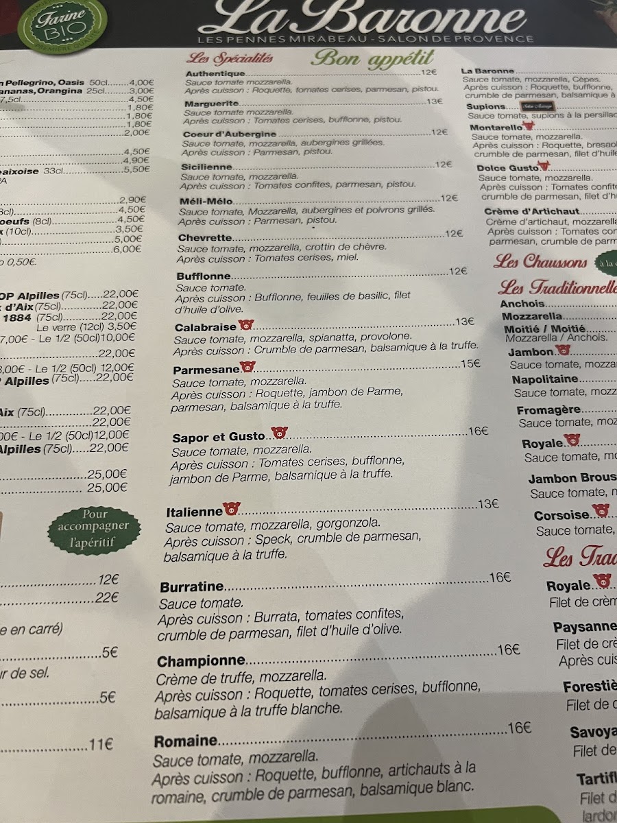 Menu Pizzeria La Baronne-9