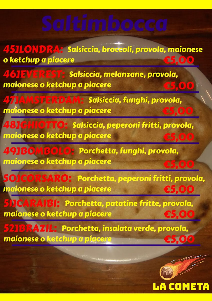 Menu Pizzeria La Cometa-1