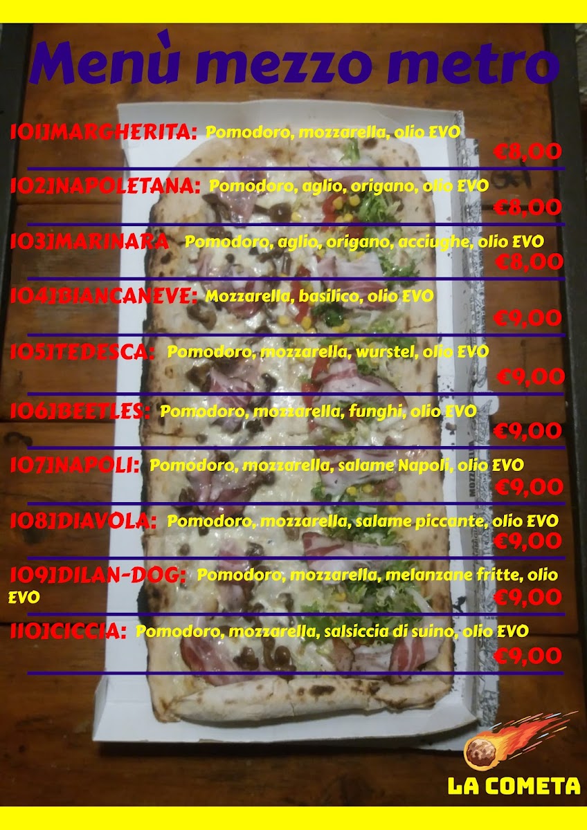 Menu Pizzeria La Cometa-8