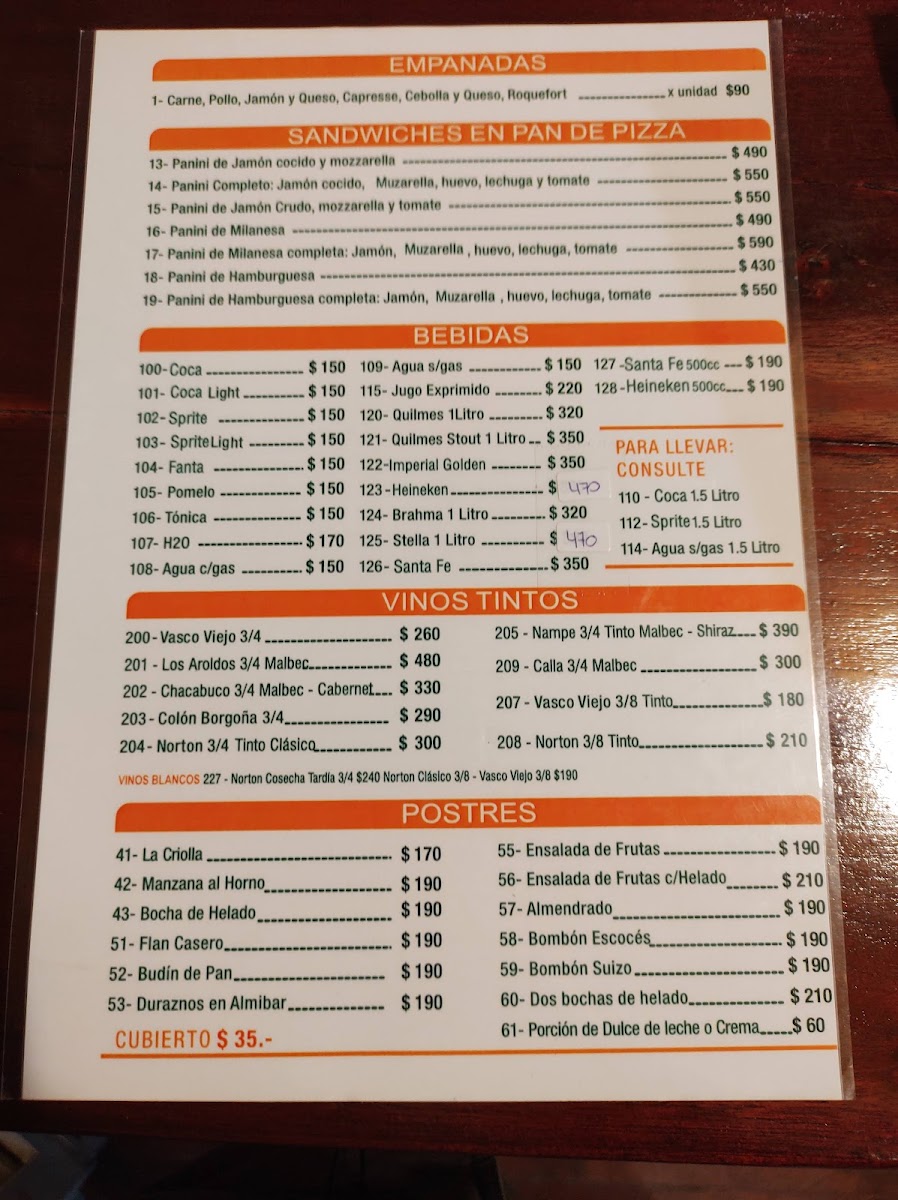 Menu Pizzería La Criolla-4